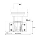 96 x 65 x 30 mm Aluminium MEC Head on HSK63F Holder (150 Max C/C) Alternative Image