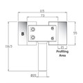 68 x 108 x 20 mm  MEC Shank Profile Block B-Blanks Alternative Image