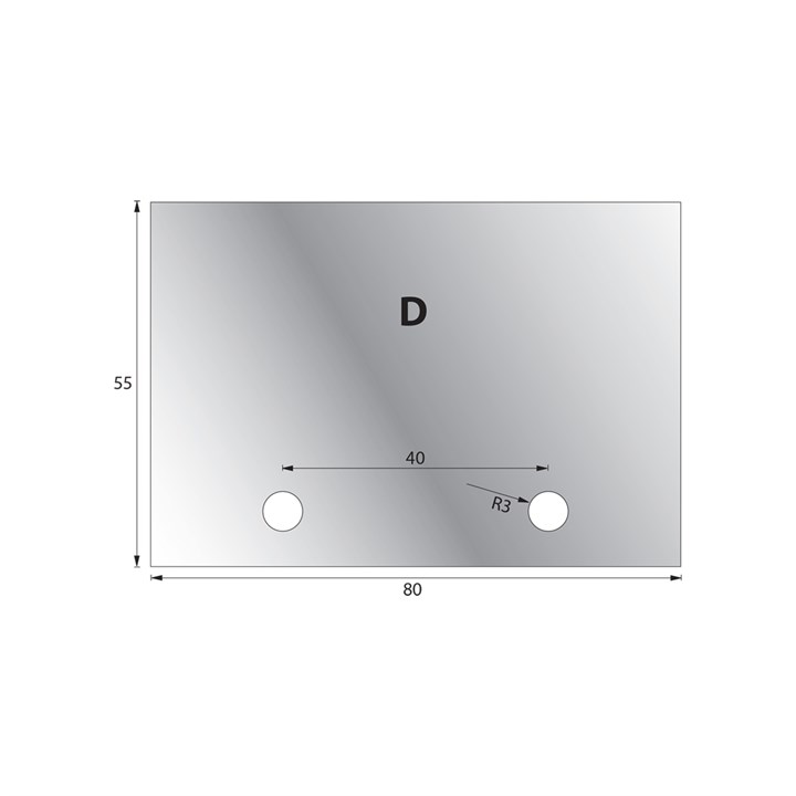 80 x 55 x 6 mm D Blank HSS