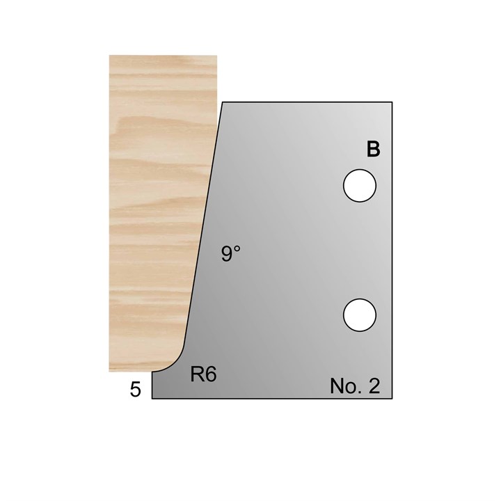 9 Degrees (R6) Bevel Profile Cutter in HSS - 2