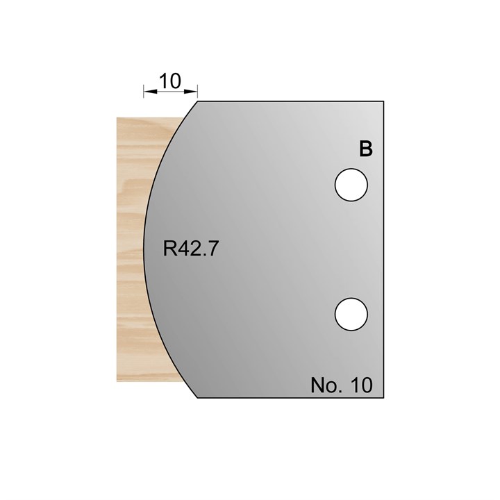 55 x 10mm (R42.7) Radius Profile Cutter in HSS - 10