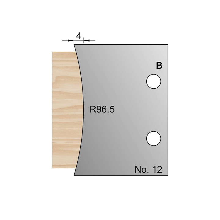 55 x 4mm (R96.5) Radius Profile Cutter in HSS - 12