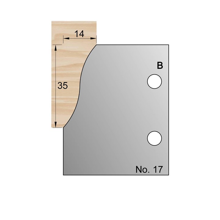 35 x 14mm Skirting Profile Cutter in HSS - 17