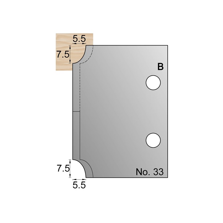 7.5 x 5.5mm Ovolo Profile Cutter in HSS - 33