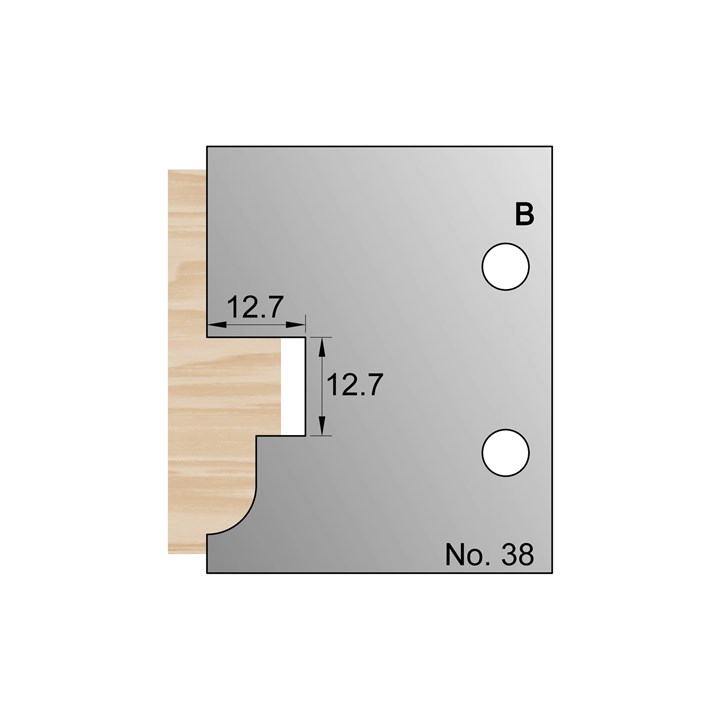 12.7 x 12.7mm Window Profile Cutter in HSS - 38
