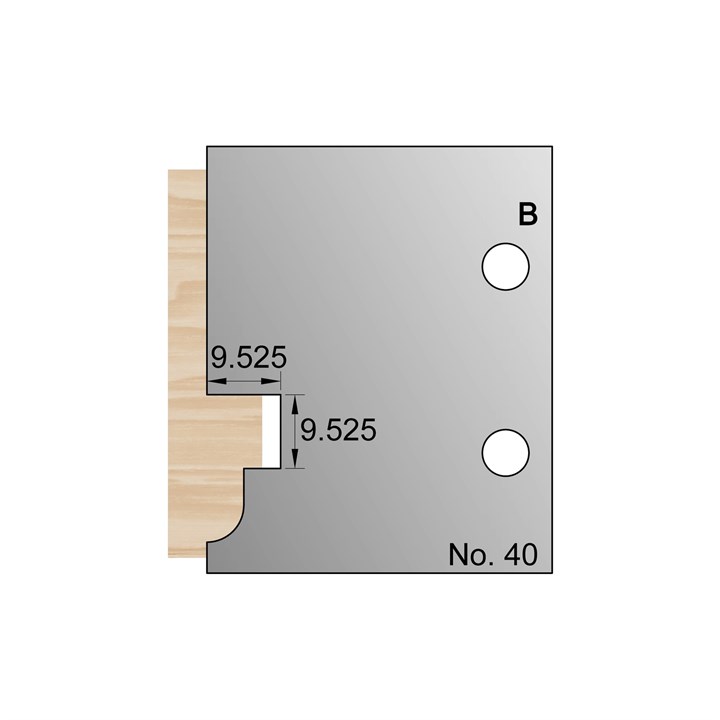 9.525 x 9.525mm Window Profile Cutter in HSS - 40