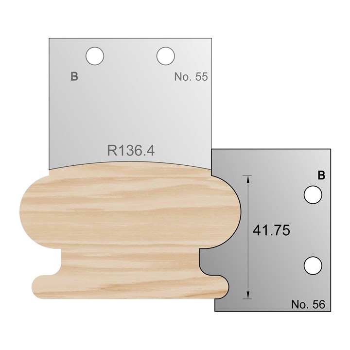 41.75mm Handrail Profile Cutter in HSS - 56