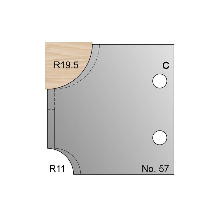 R19.5 & R11 Ovolo Profile Cutter in HSS - 57