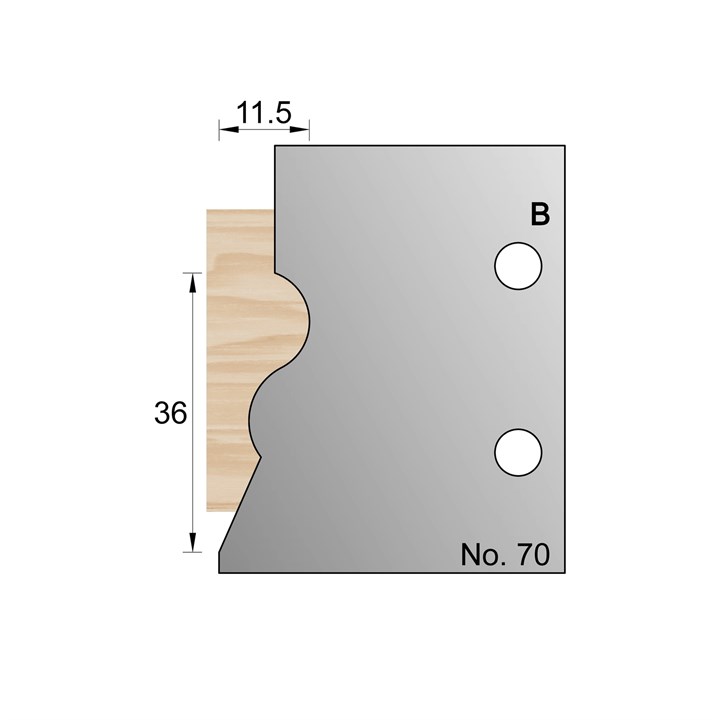 30 x 9.5mm Skirting Profile Cutter in HSS - 70
