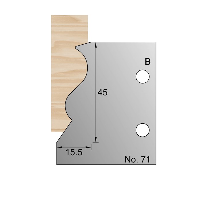 40 x 13.5mm Skirting Profile Cutter in HSS - 71