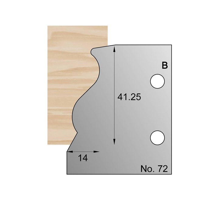 41.25 x 14mm Skirting Profile Cutter in HSS - 72