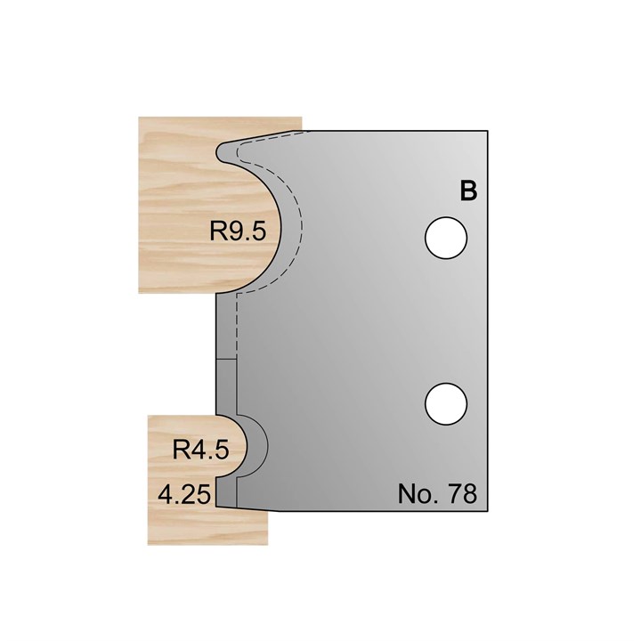 R9.5 & R4.5 w/ 4.25mm Quirk Cockbead Profile Cutter in HSS - 78