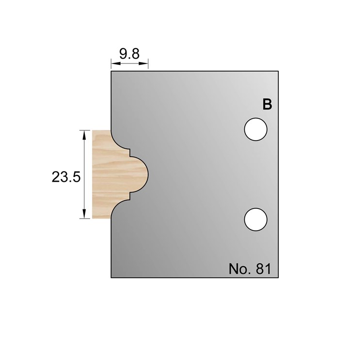 23.5 x 9.8mm Astragal Profile Cutter in HSS - 81