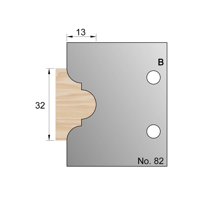 32 x 13mm Astragal Profile Cutter in HSS - 82