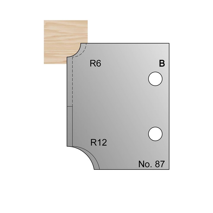 R6 & R12 Ovolo Profile Cutter in HSS - 87