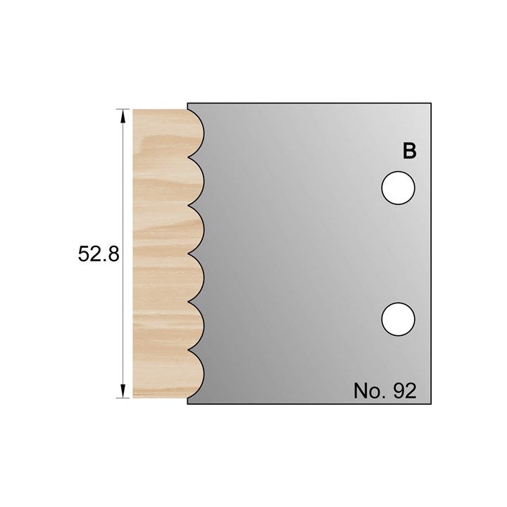 52.8mm Reeding Profile Cutter in HSS - 92