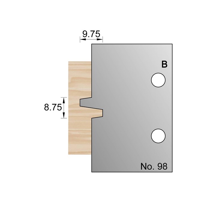 8.75 x 9.75mm Glue Joint Profile Cutter in HSS - 98