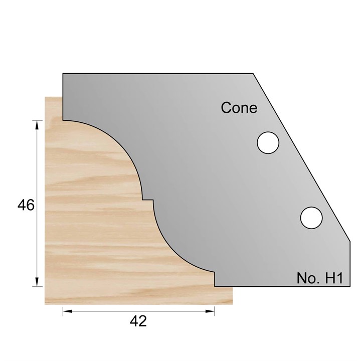 46 x 42 mm Cone Profile Cutter in HSS - H1