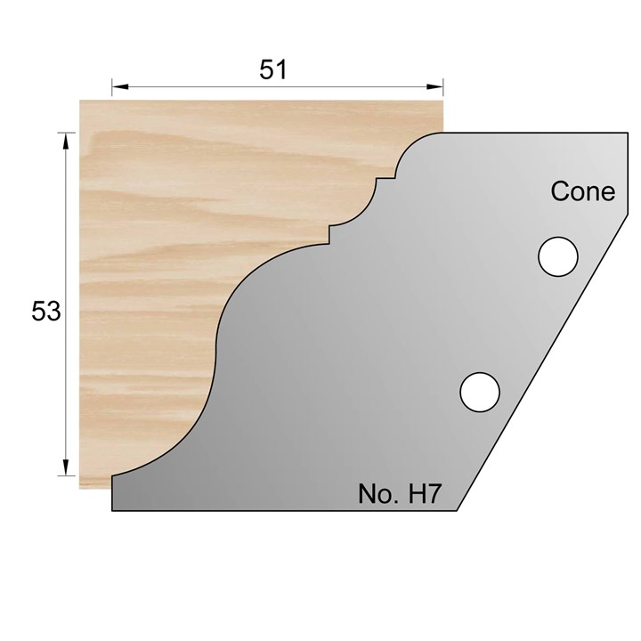 53 x 51mm Cone Profile Cutter in HSS - H7