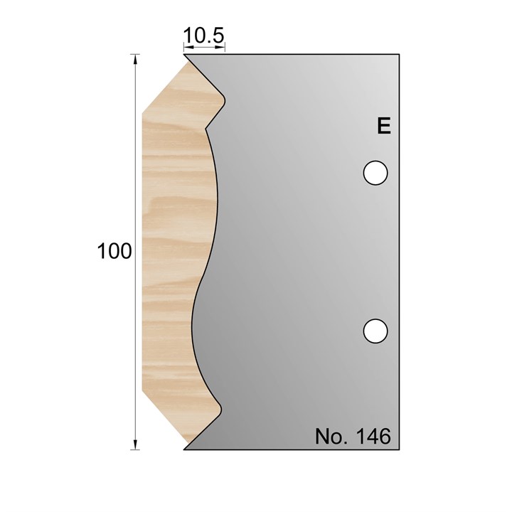 100 x 10.5mm Cornice Profile Cutter in HSS - 146