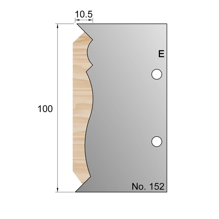100 x 10.5mm Cornice Profile Cutter in HSS - 152