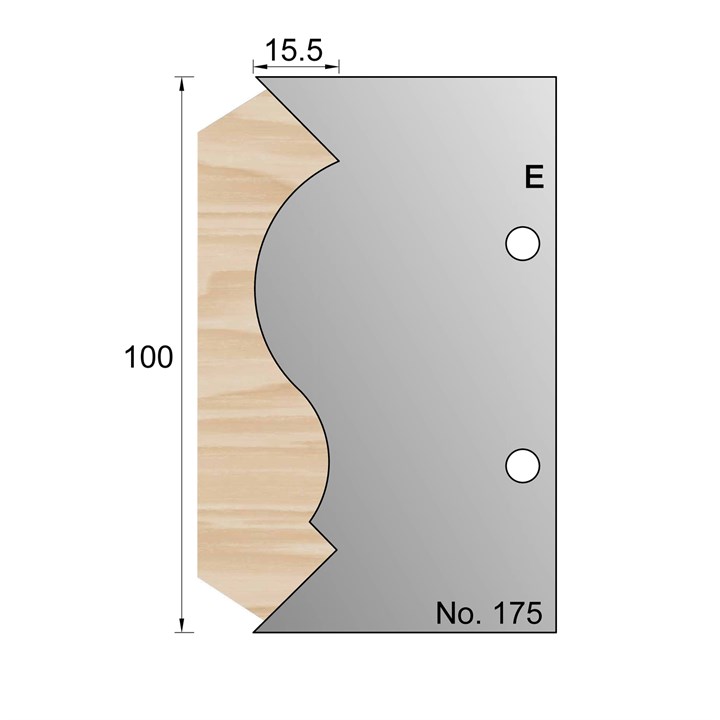 100 x 15.5mm Cornice Profile Cutter in HSS - 175