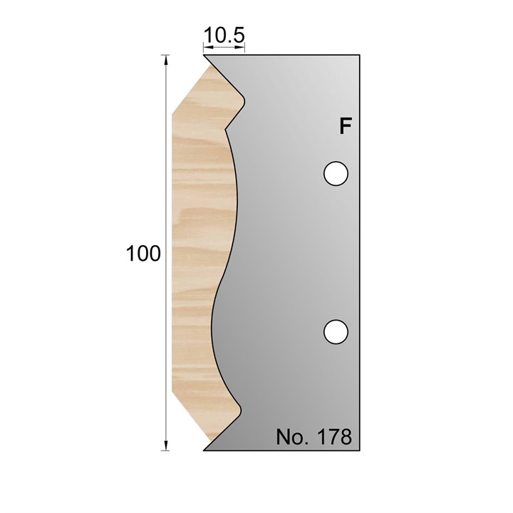 100 x 10.5mm Cornice Profile Cutter in HSS - 178