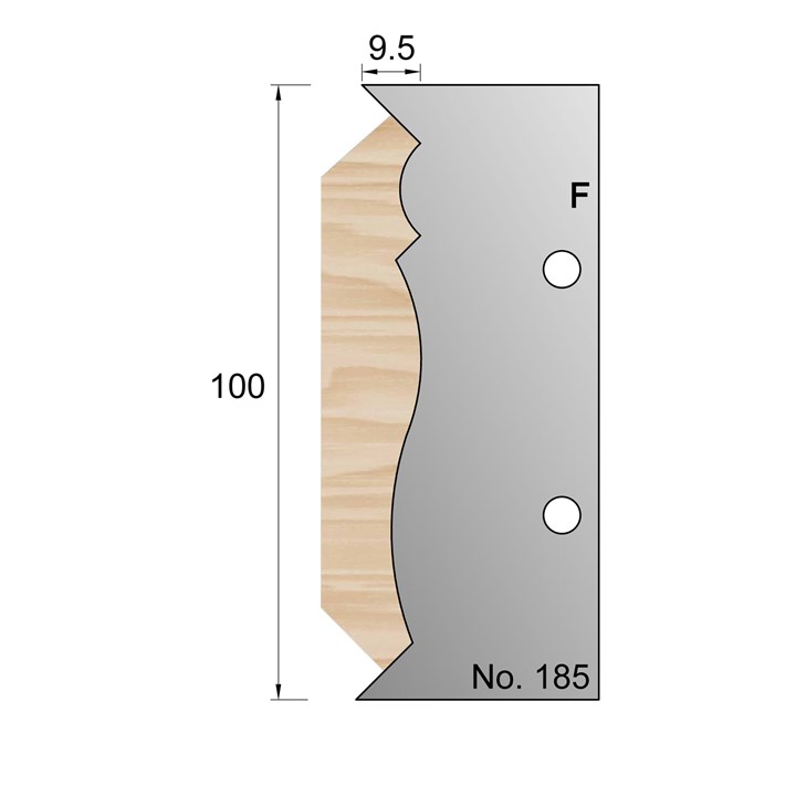 100 x 9.5mm Profile Cutter in HSS - 185