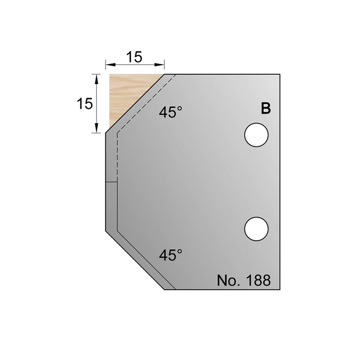 45 Degrees Bevel Profile Cutter in HSS - 188