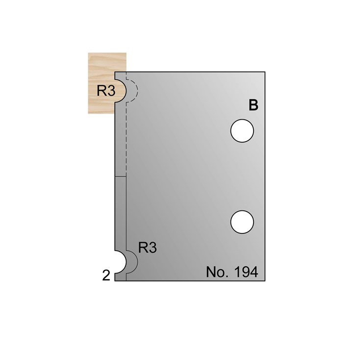 6mm Dia (R3) w/ 2mm Quirk Cockbead Profile Cutter in HSS - 194