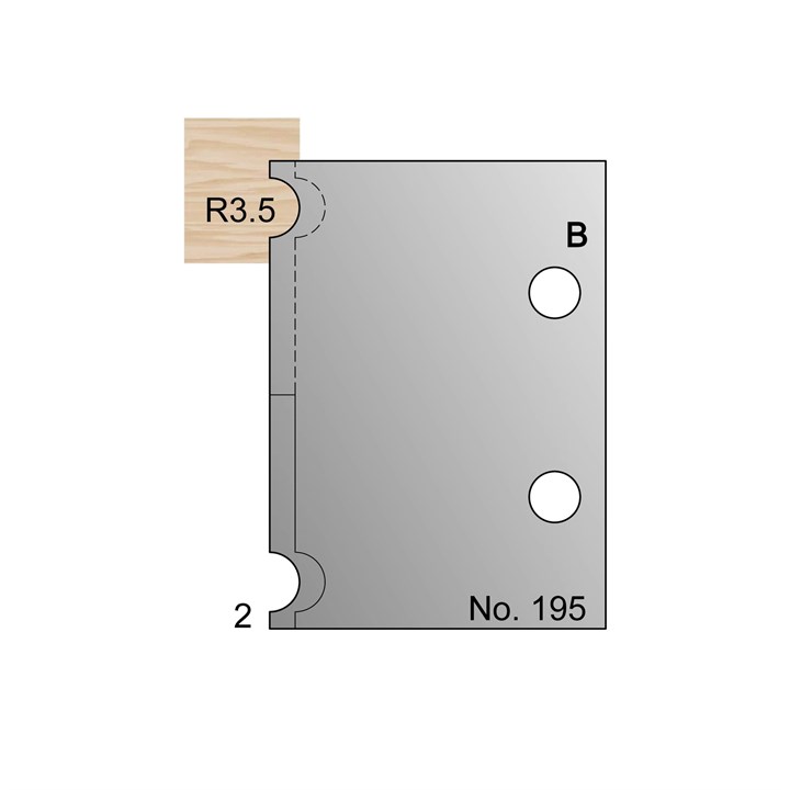 7mm Dia (R3.5) w/ 2mm Quirk Cockbead Profile Cutter in HSS - 195