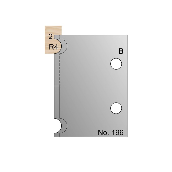 8mm Dia (R4) w/ 2mm Quirk Cockbead Profile Cutter in HSS - 196
