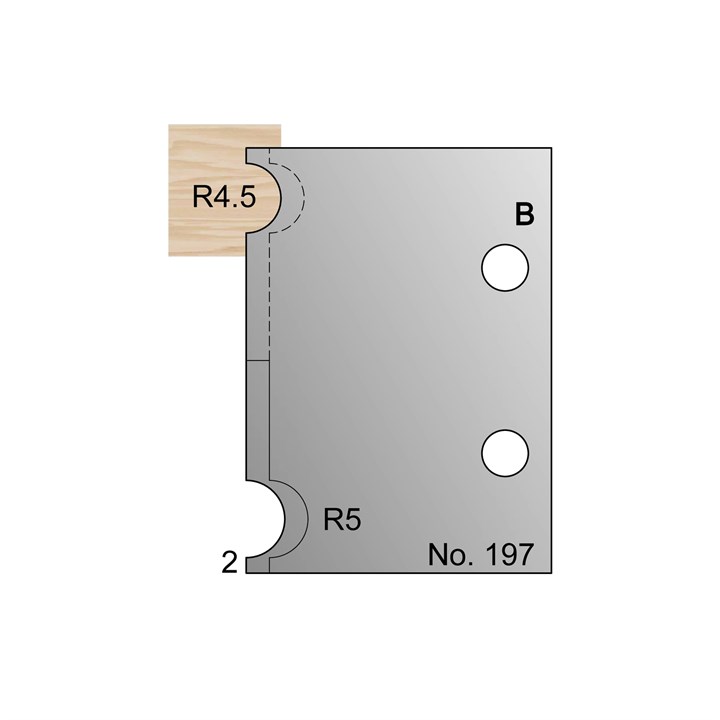 9mm & 10mm Dia (R4.5 & R5) w/ 2mm Quirk Cockbead Profile Cutter in HSS - 197