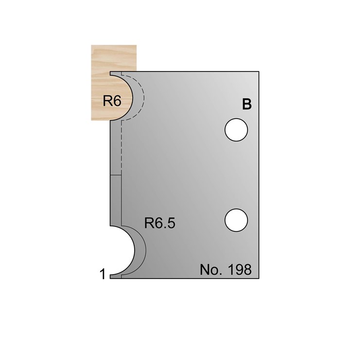 12mm & 13mm Dia (R6 & R6.5) w/ 1mm Quirk Cockbead Profile Cutter in HSS - 198