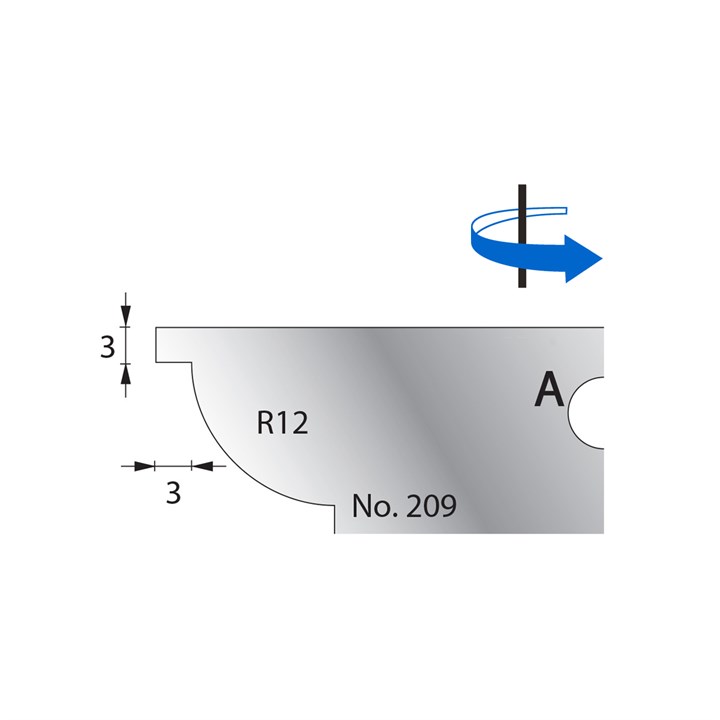 R12 w/ 3mm Quirk Scribe Cutter in HSS - 209