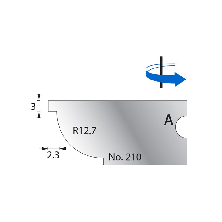 R12.7 w/ 3 x 2.3mm Quirk Scribe Cutter in HSS - 210
