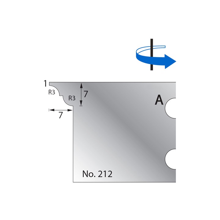 7 x 7mm (R3) w/ 1mm Quirk Scribe Cutter in HSS - 212