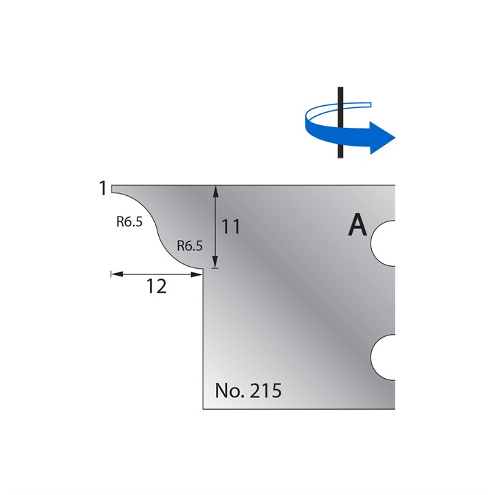 11 x 12mm (R6.5) w/ 1mm Quirk Scribe Cutter in HSS - 215