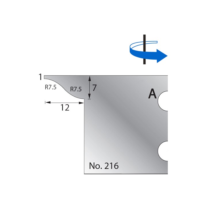 7 x 12mm (R7.5) w/ 1mm Quirk Scribe Cutter in HSS - 216