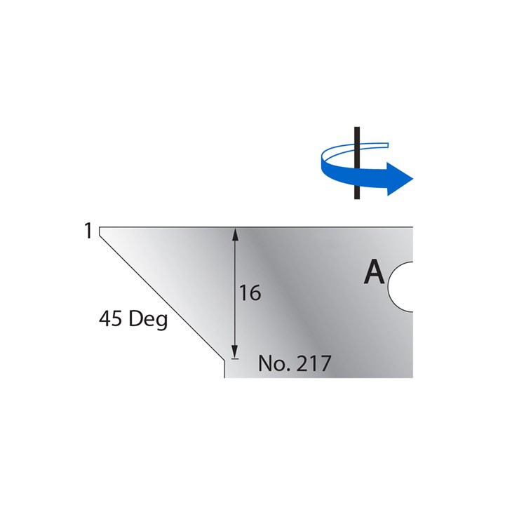 45 Degrees w/ 1mm Quirk Scribe Cutter in HSS - 217