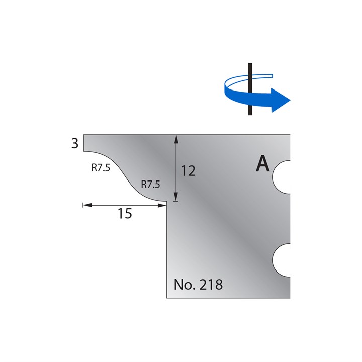 12 x 15mm (R7.5) w/ 3mm Quirk Scribe Cutter in HSS - 218