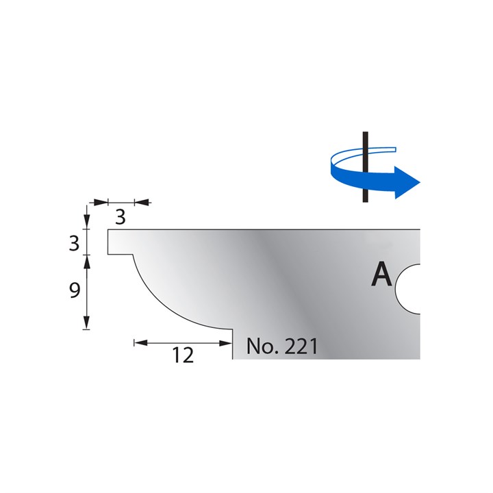 9 x 12mm w/ 3mm Quirk Scribe Cutter in HSS - 221