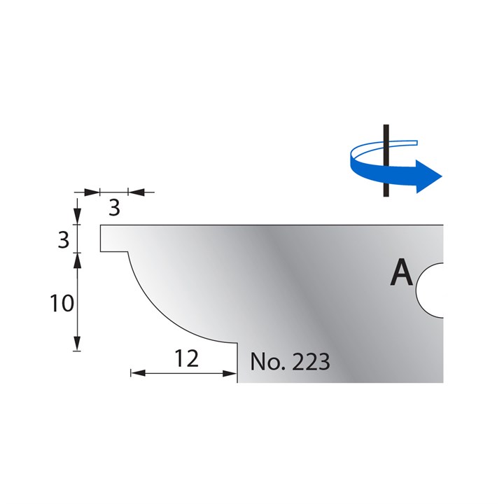 10 x 12mm w/ 3mm Quirk Scribe Cutter in HSS - 223