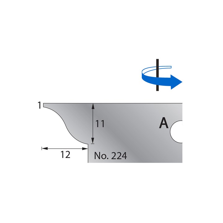 11 x 12mm w/ 1mm Quirk Scribe Cutter in HSS - 224