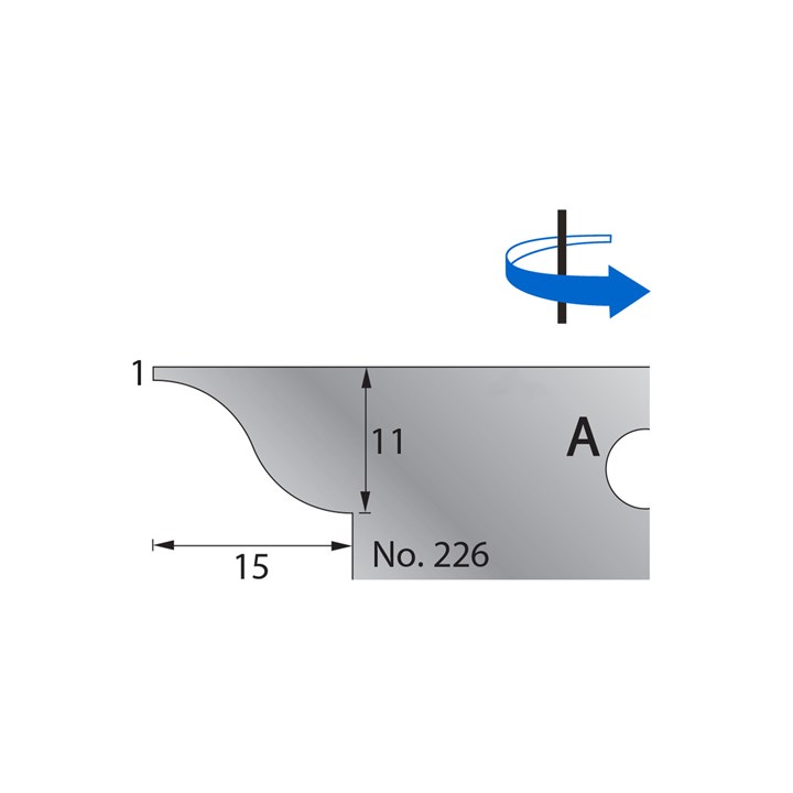 11 x 15mm w/ 1mm Quirk Scribe Cutter in HSS - 226
