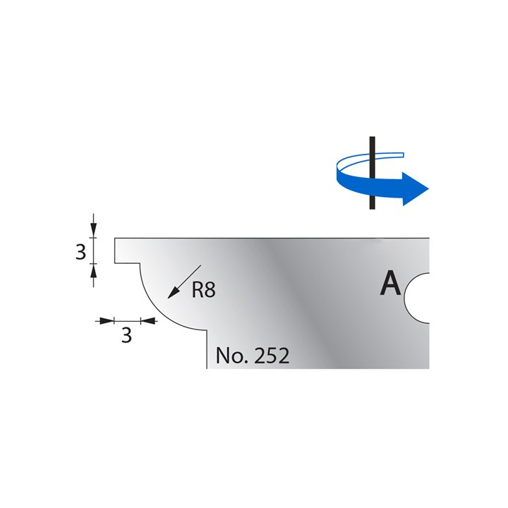 R8 w/ 3mm Quirk Scribe Cutter in HSS - 252