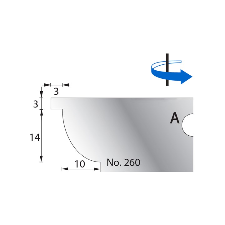 14 x 10mm w/ 3mm Quirk Scribe Cutter in HSS - 260