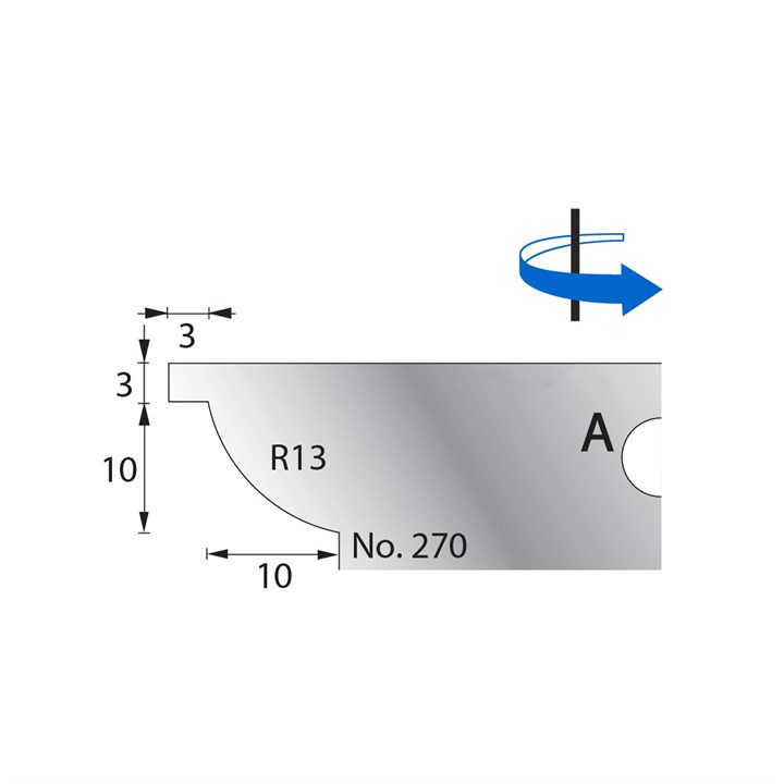 10 x 10mm (R13) w/ 3mm Quirk Scribe Cutter in HSS - 270