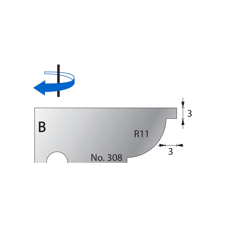 R11 w/ 3mm Quirk Scribe Cutter in HSS - 308