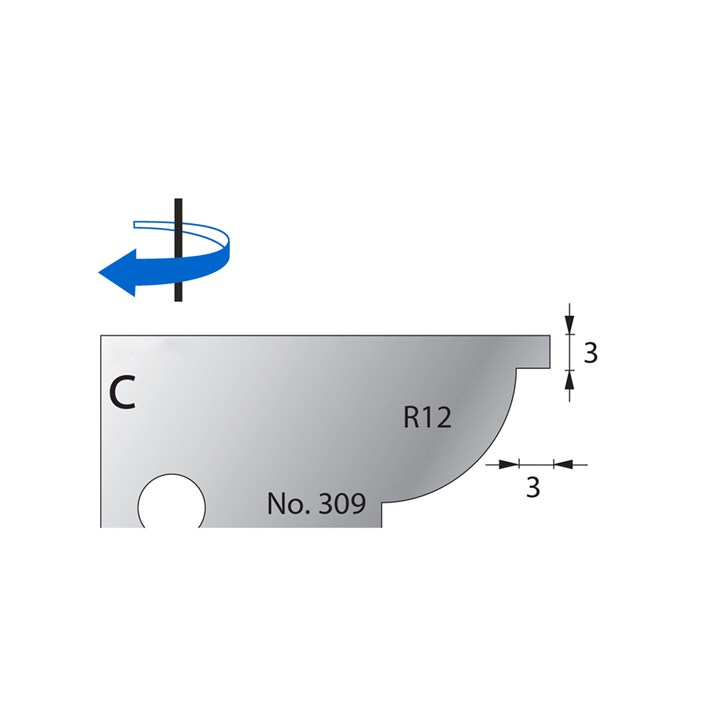 R12 w/ 3mm Quirk Scribe Cutter in HSS - 309